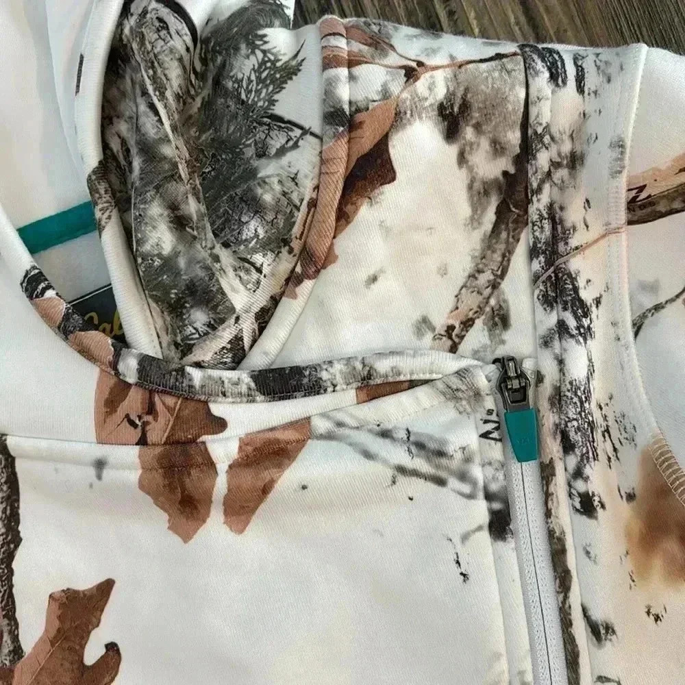 Cabela's Zonz Woodlands Hooded Fleece Hunting Sweatshirt Women’s M L/S Full Zip - Picture 10 of 13